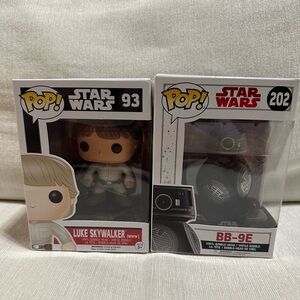 Star Wars Funko Pop! Luke Skywalker and BB-9E Vinyl Bobble Heads